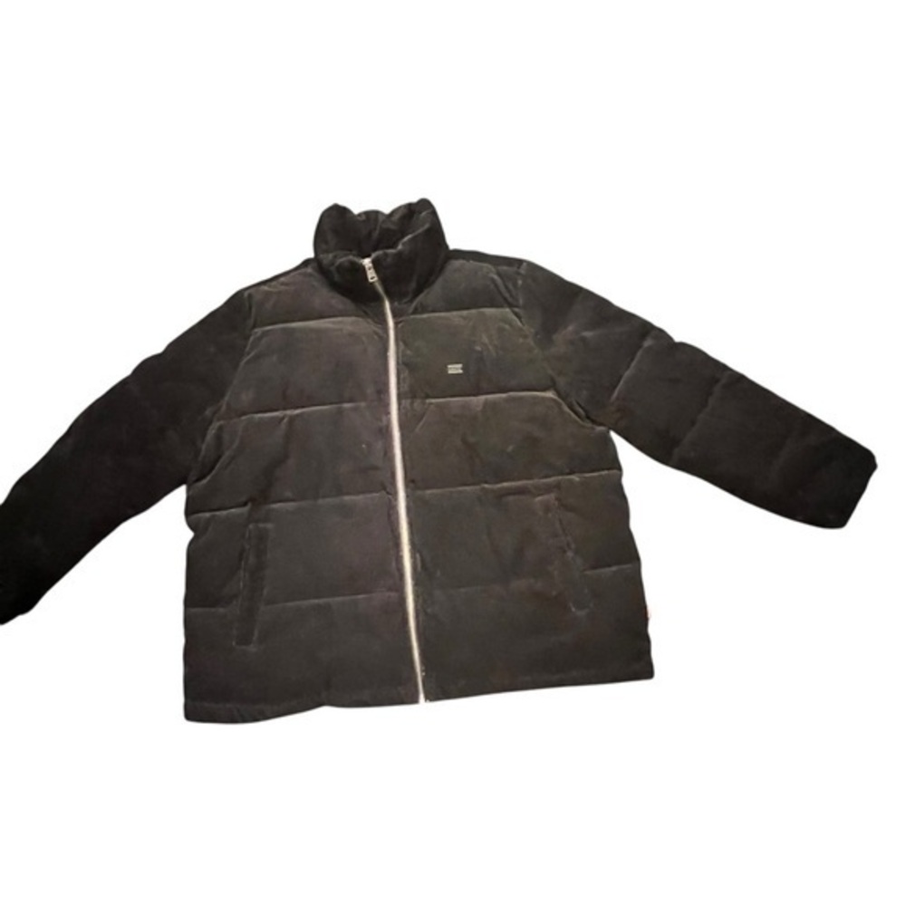 Levi Strauss Corduroy Coat Jacket Black Red Tab Full Zipper Men Size XXL Western